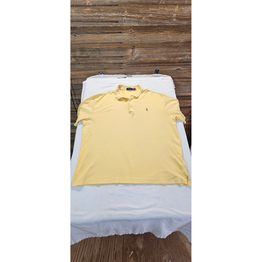 Polo Ralph Lauren Mens 2XB Yellow Short Sleeve Pony Logo Polo Shirt